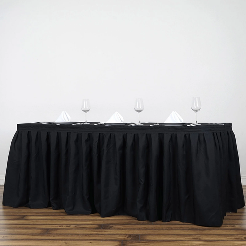 Black Buffet Table Skirt studio product photo