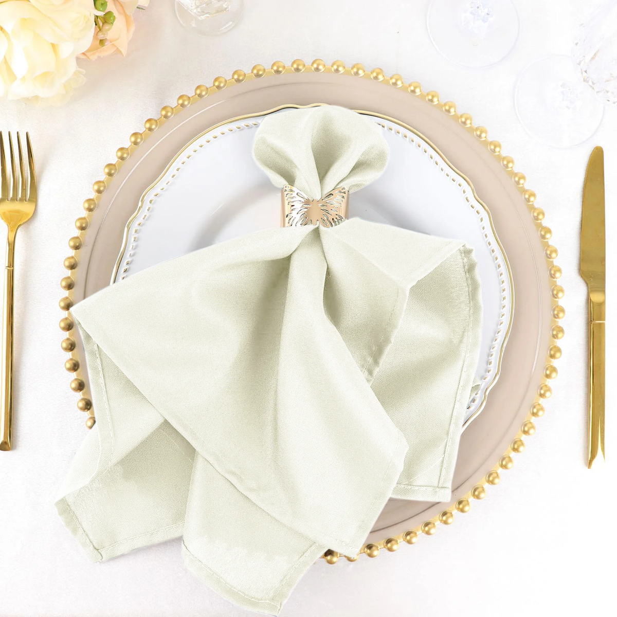 Ivory Cloth Napkin Set studio product photo