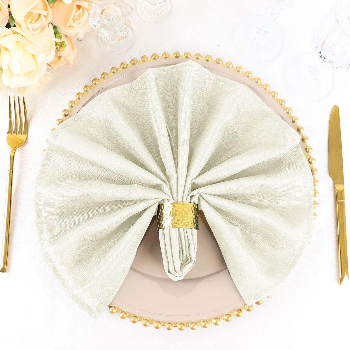 Ivory Cloth Napkin Set styled product scene