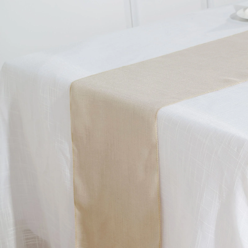 Beige Linen-Texture Table Runner studio product photo