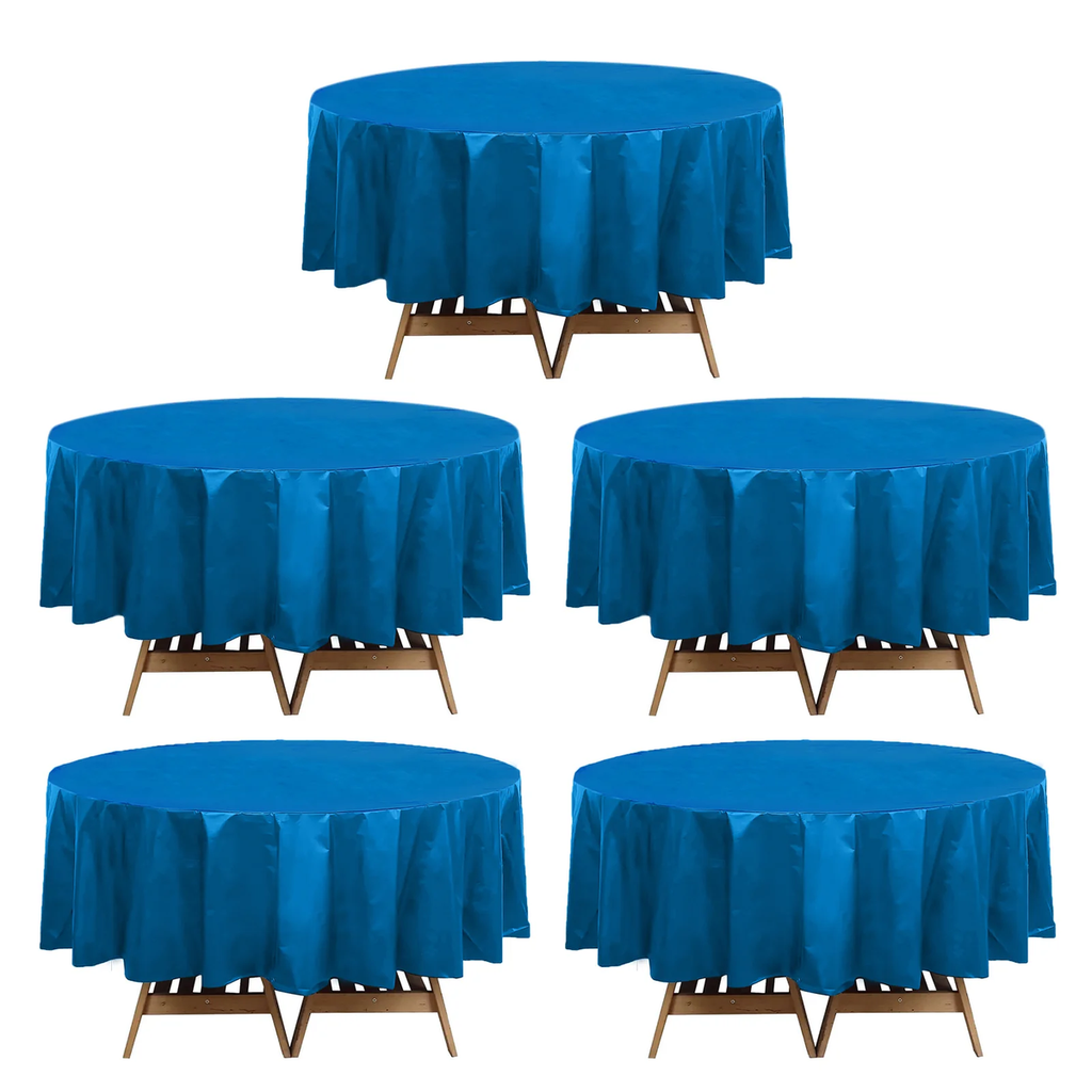Navy Round Outdoor Table Cover styled product scene