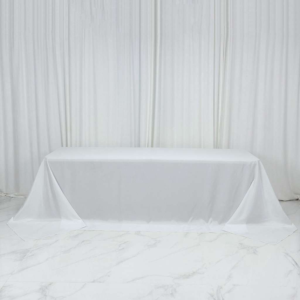 White Rectangular Tablecloth material detail photo