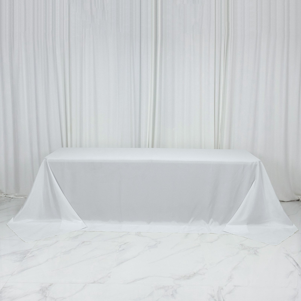 White Rectangular Tablecloth material detail photo