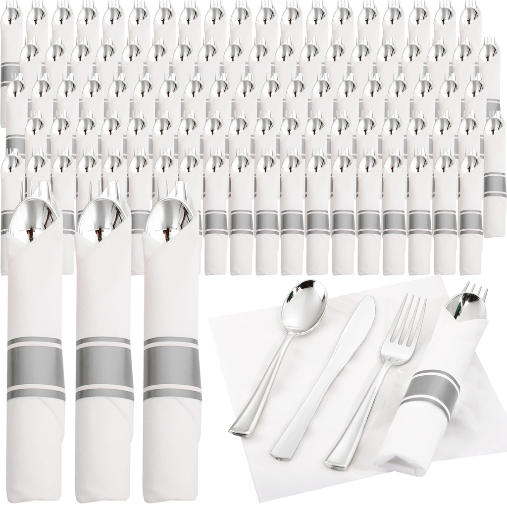 Patterned Dining Napkin Set - Gray