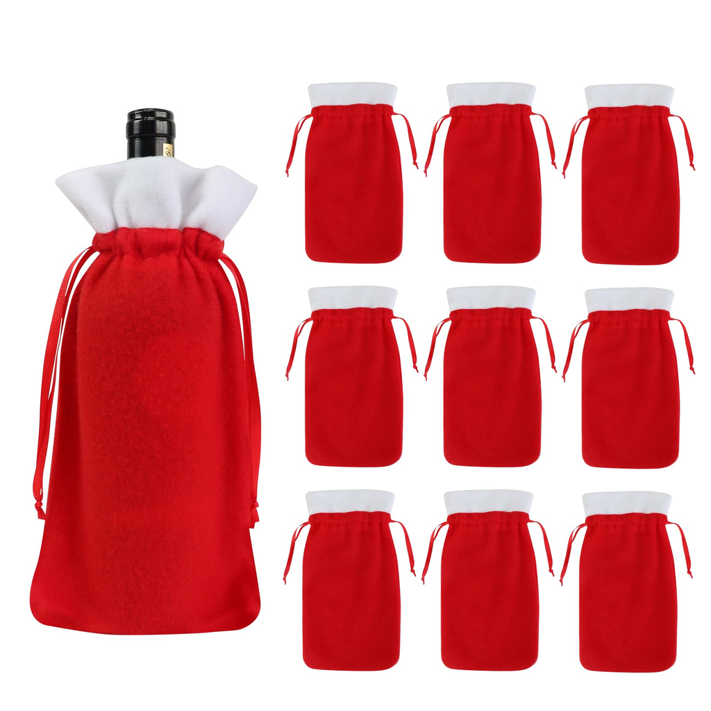 Wine Bottle Fabric Gift Bag Ivory product photo