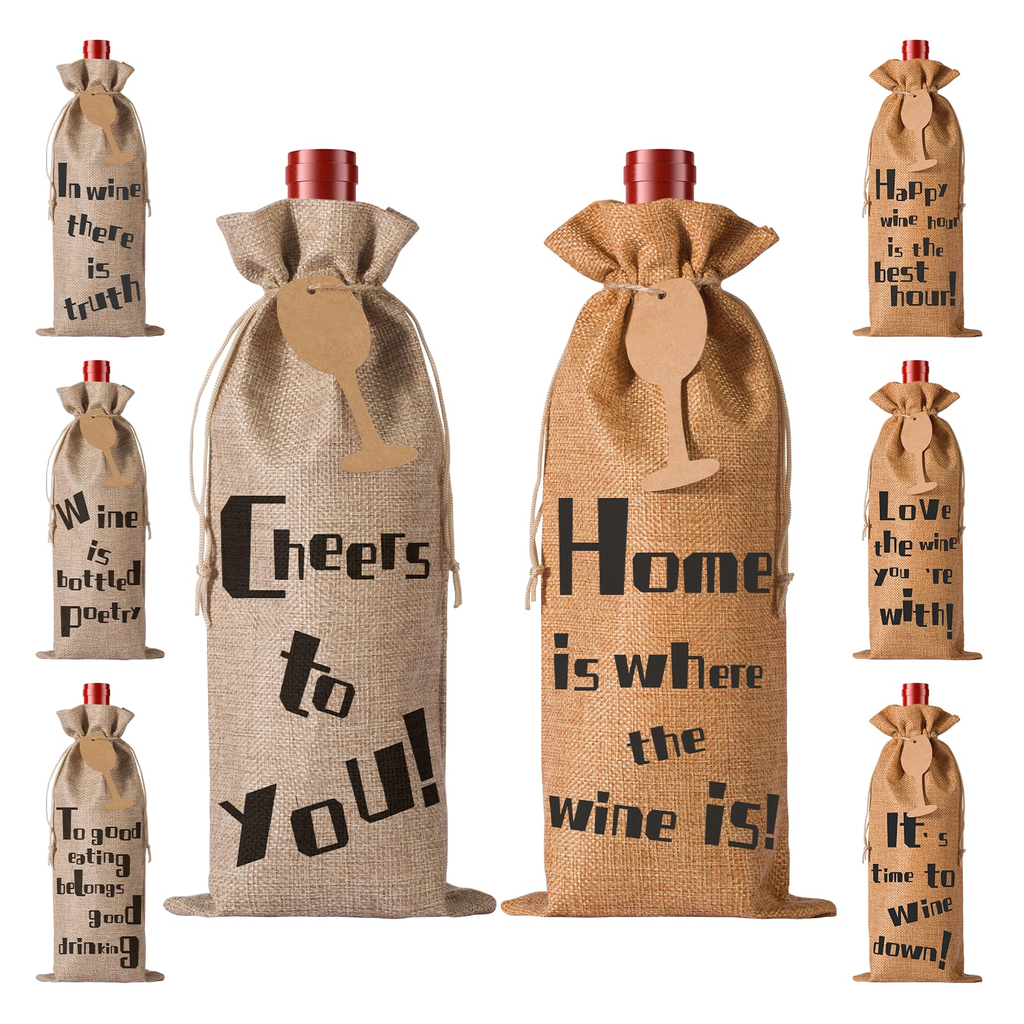 Wine Bottle Fabric Gift Bag Charcoal product photo