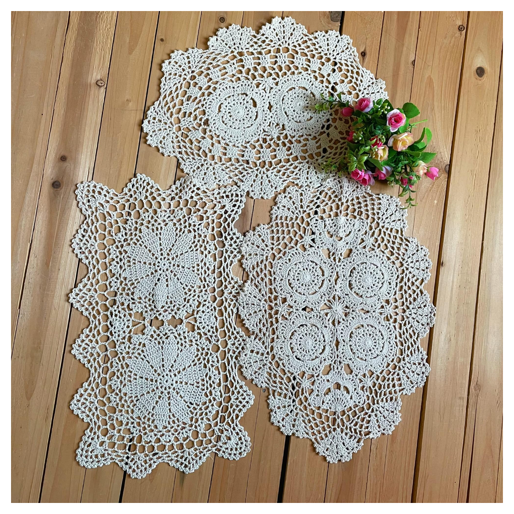 Lace Doily Set Charcoal product photo