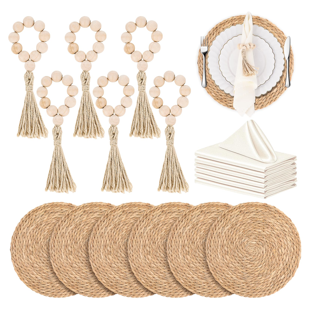 Linen Napkin Ring Set Charcoal product photo
